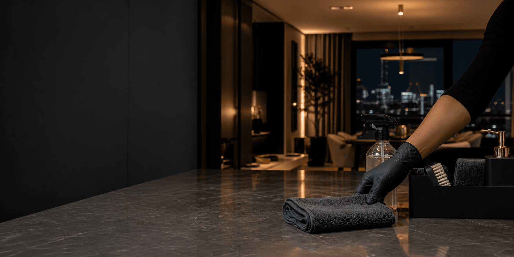 Premium professional cleaning setup in a modern London property